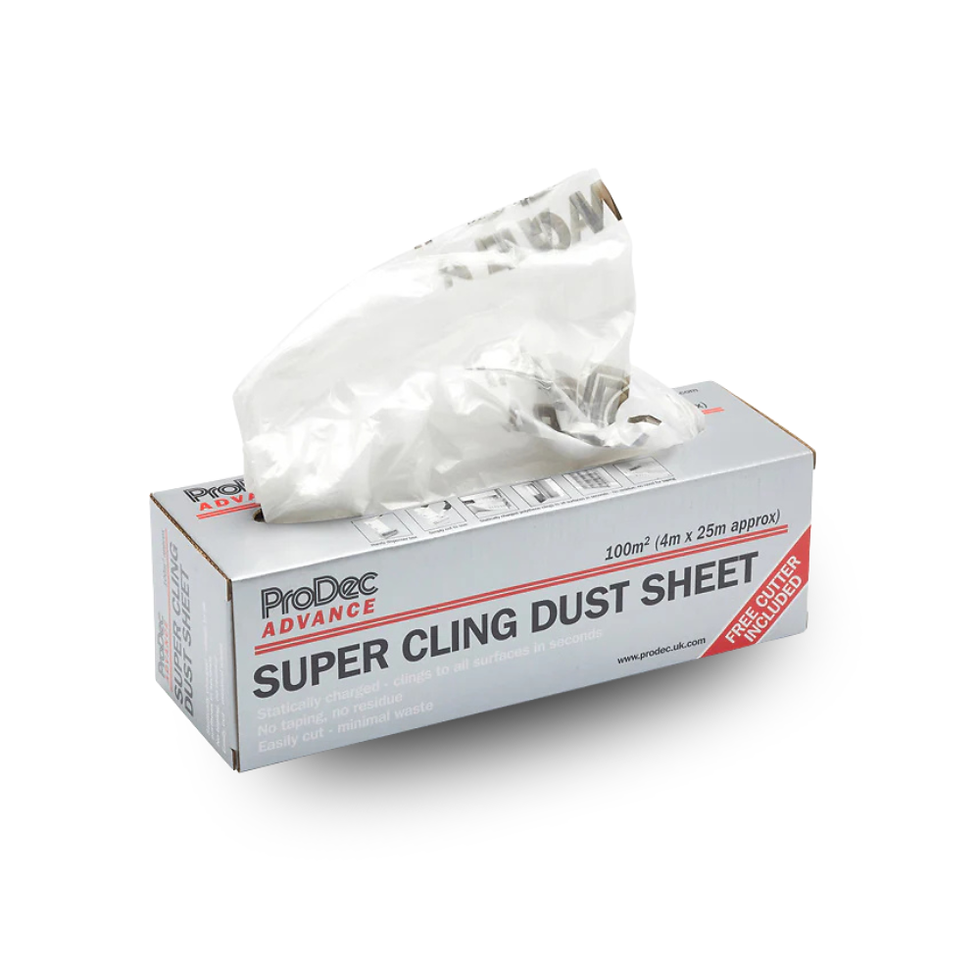 ProDec Super Cling Dust Sheet Roll - 100 sqm Coverage