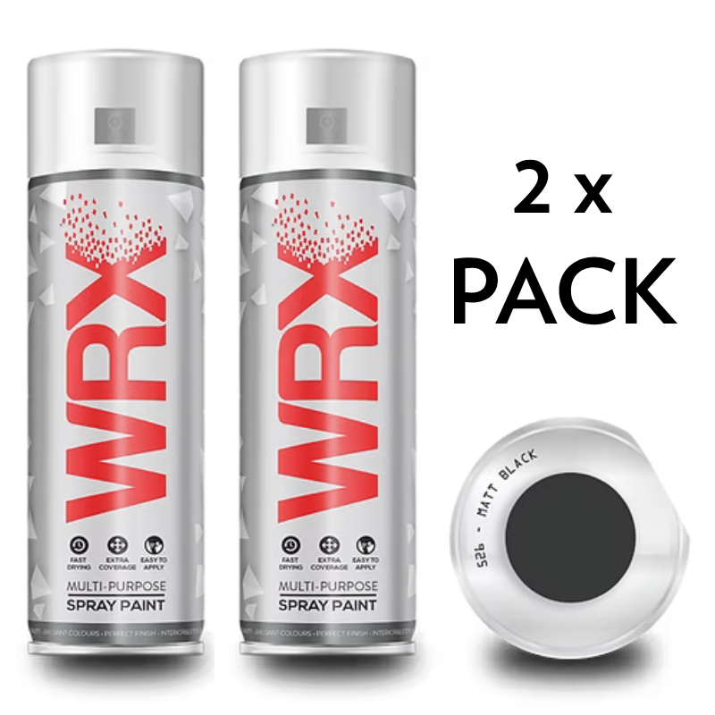 2x WRX MATT BLACK SPRAY PAINT - 400ml