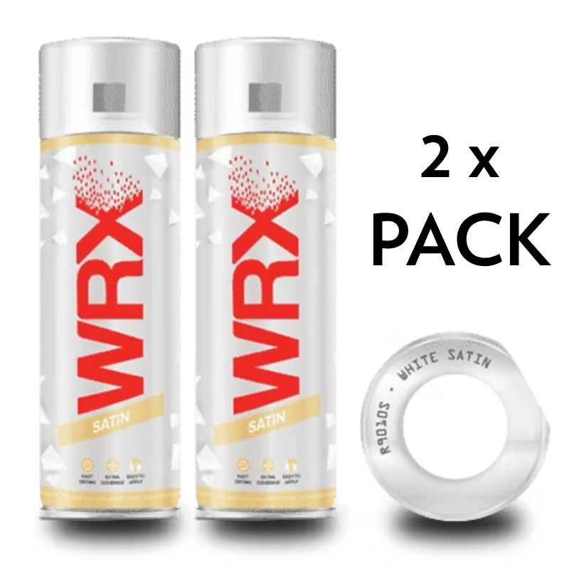 2x WRX WHITE SATIN SPRAY RAL 9010 - 400ml