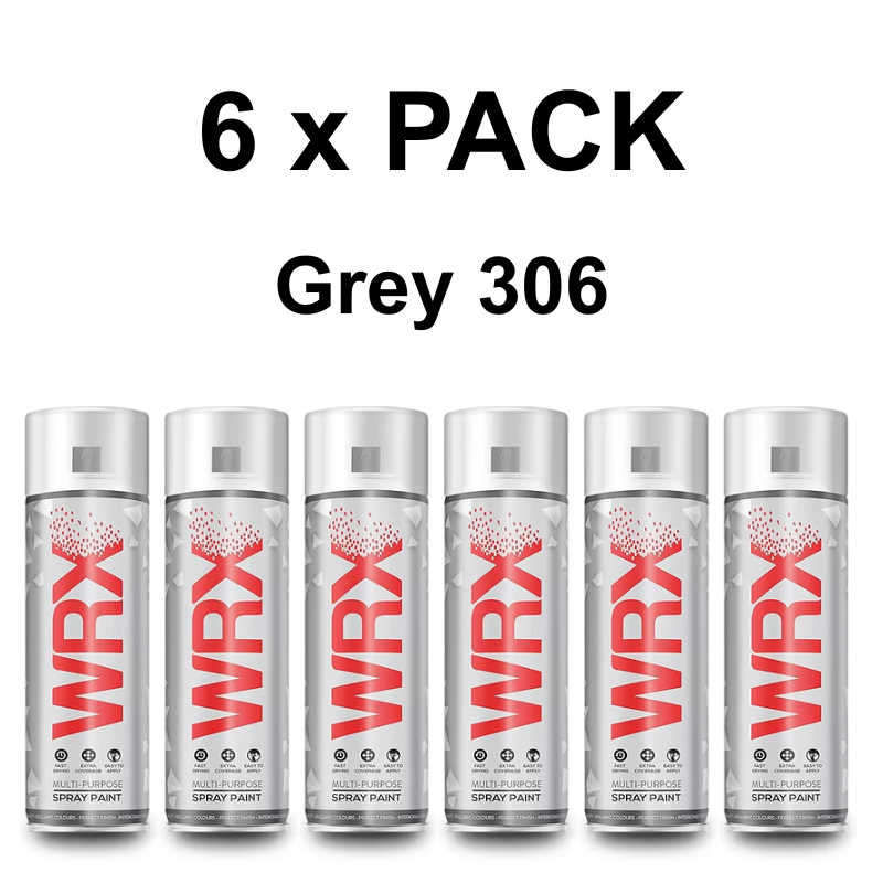 6x WRX GREY 306 SPRAY PAINT - 400ml