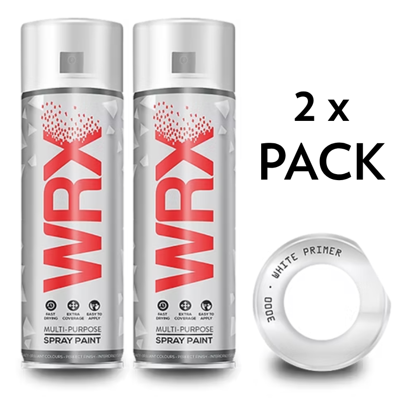 2x WRX WHITE PRIMER SPRAY PAINT - 400ml