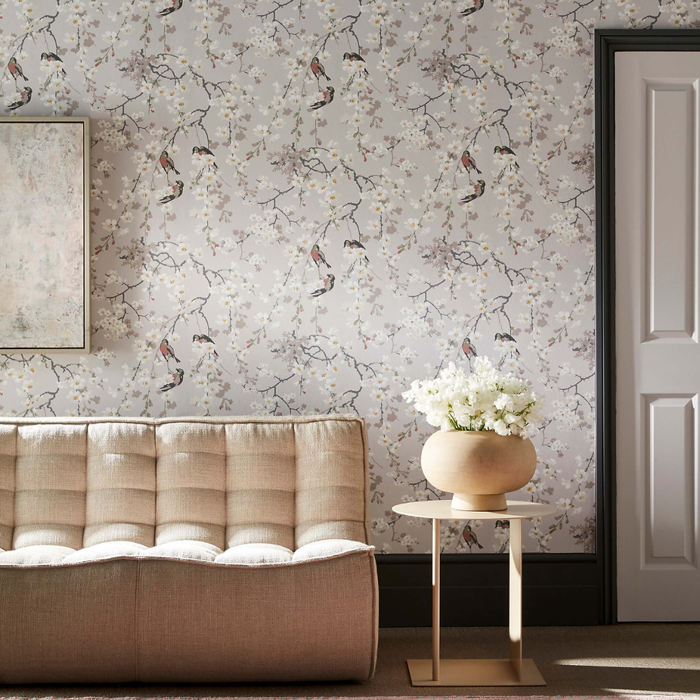 Little Greene - Massingberd Blossom - Grey - Wallpaper