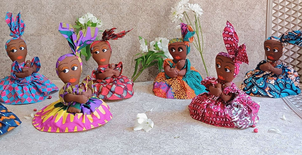Miniatyrbilde: African Black Dolls with Babies