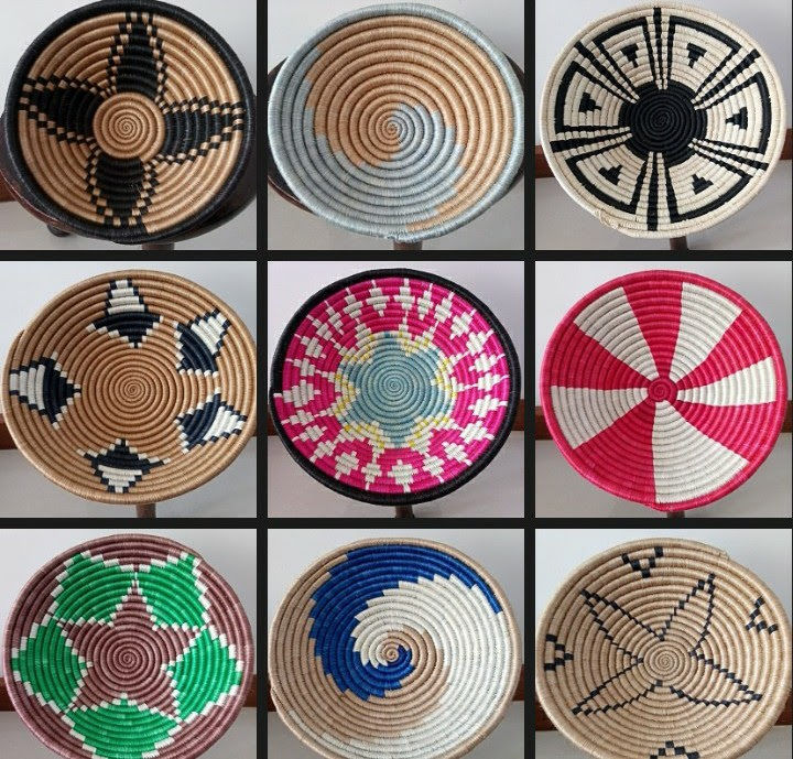 Miniatyrbilde: Colourful Woven Wall Baskets