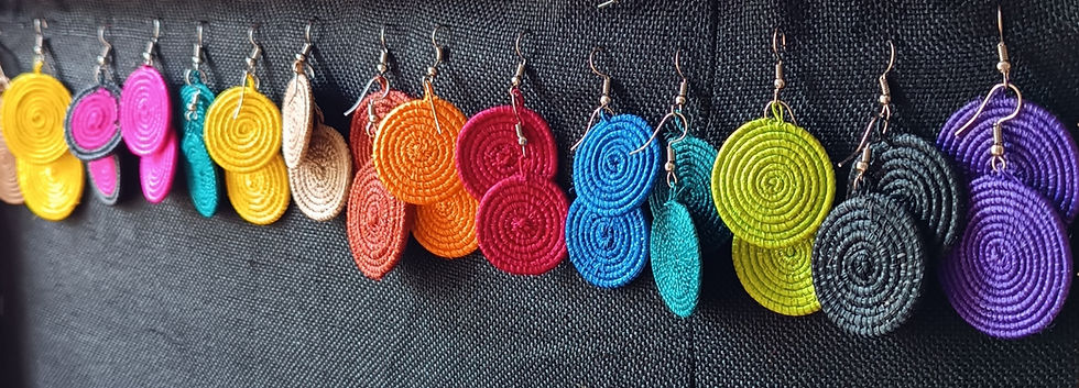 Miniatyrbilde: Tiny Round Sisal Earrings
