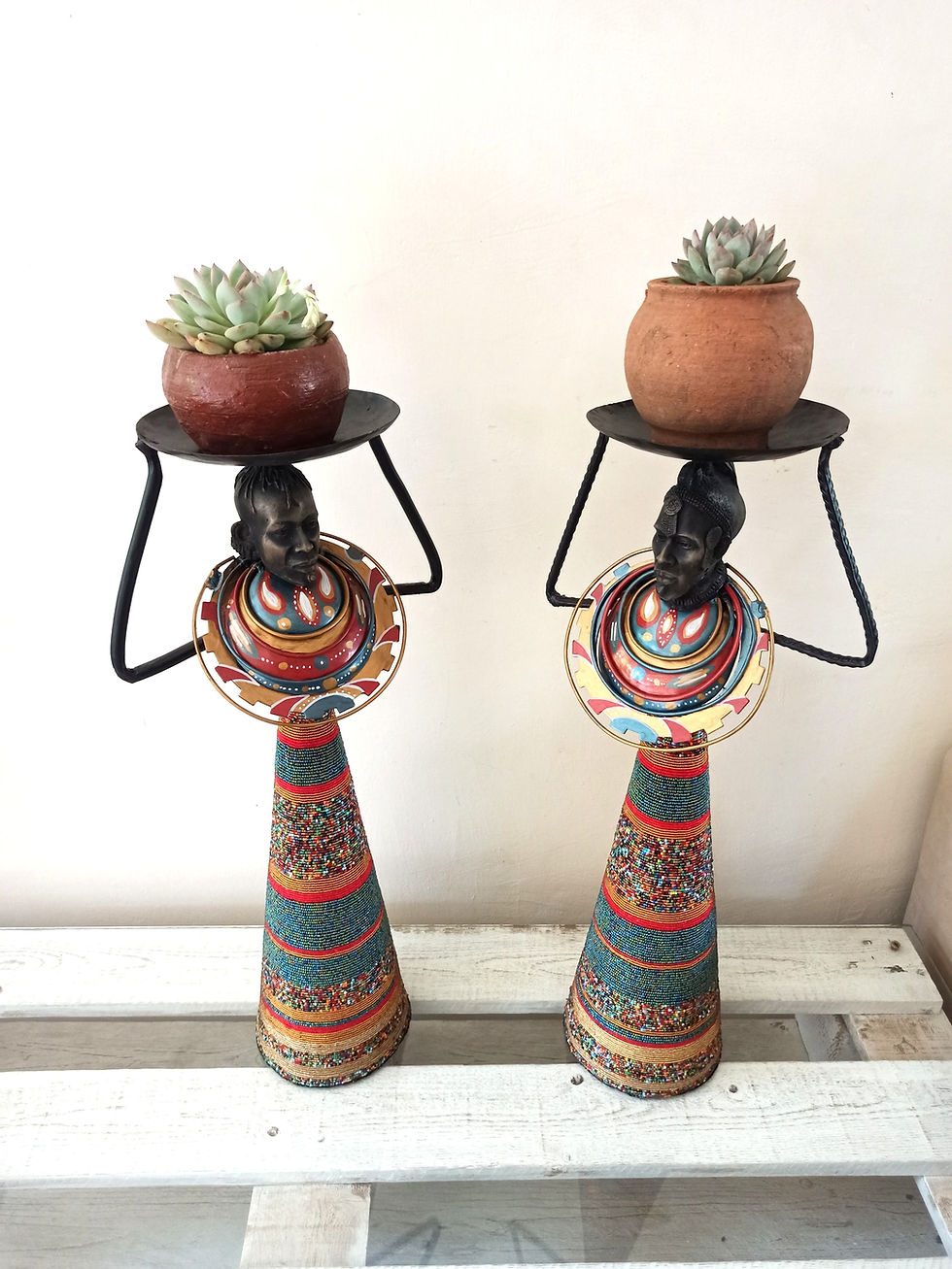 Miniatura: Welded Metal | Candle Holders |Maasai Couple