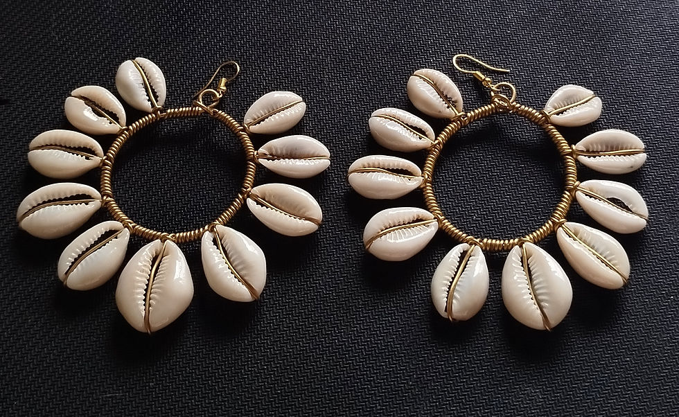 Miniature : Cowrie Shell Earrings – Boho African Handmade Jewelry from Kenya