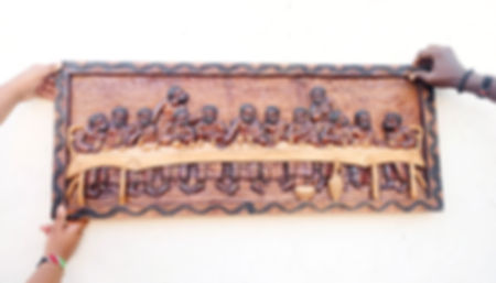 last supper wooden carving
