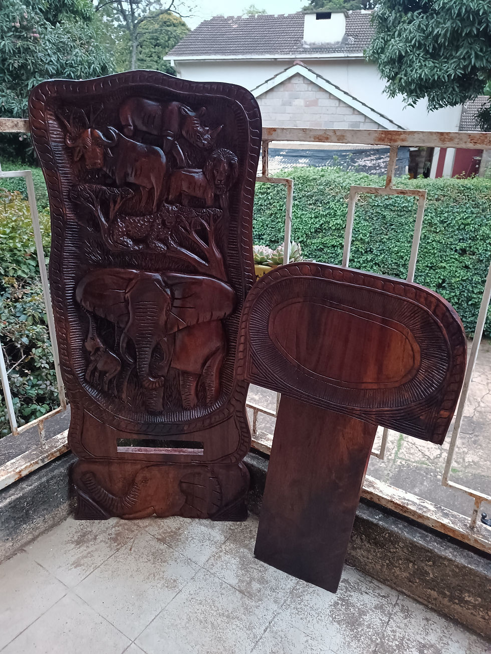 Thumbnail: Vintage African Carved Chair