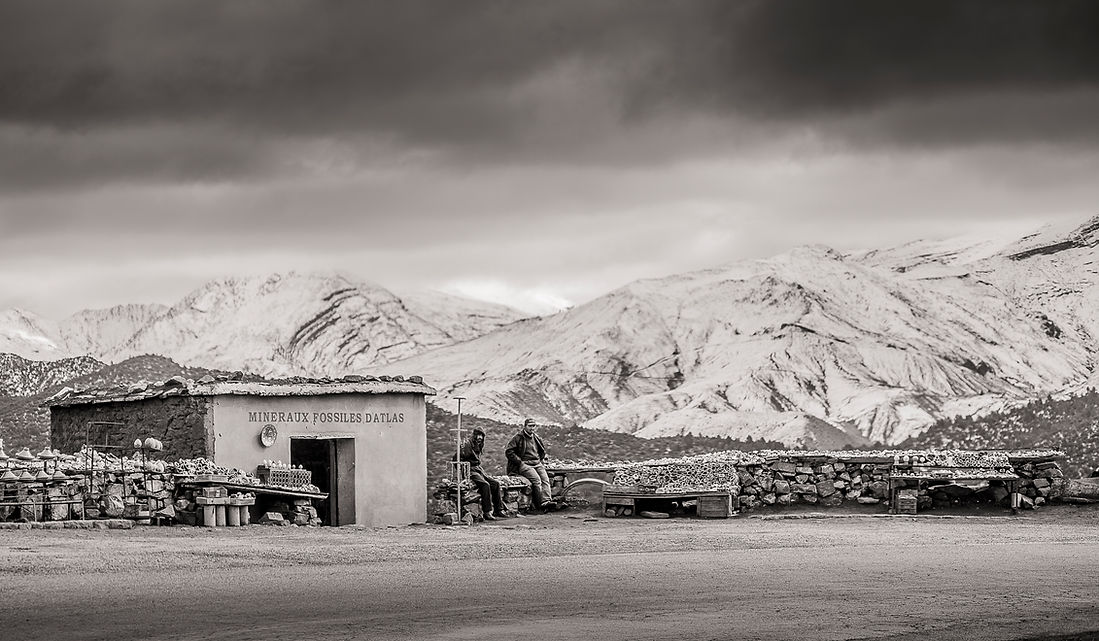 a tourist shop on the road to Moroccan Atlas