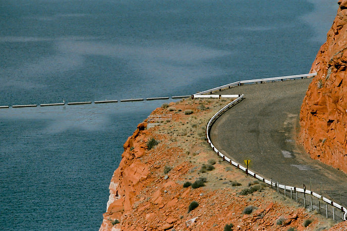 A US road on the coast in the Nevada