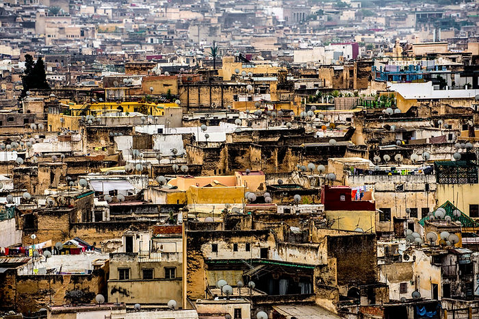 The roofs of Fes in Morocco