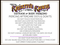Piercing Aftercare Instructions