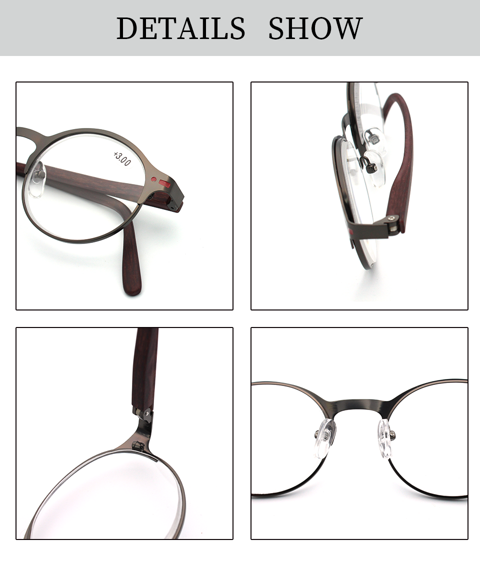 Thumbnail: KAEDEK Wood Grain Reading Glasses Men Women  Eyeglasses Sight Eyewear New Readin