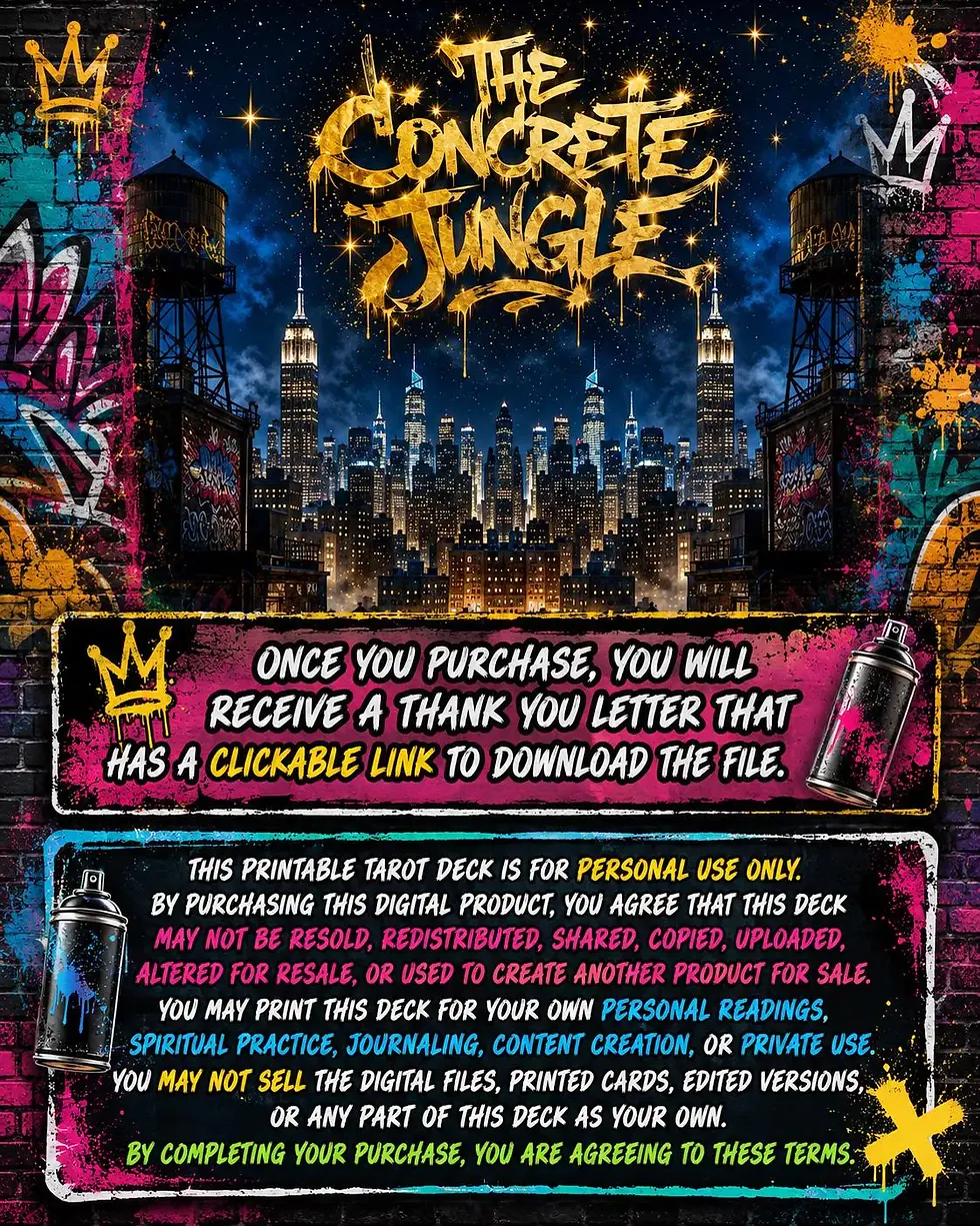 Thumbnail: The Concrete Jungle Tarot Printable Deck