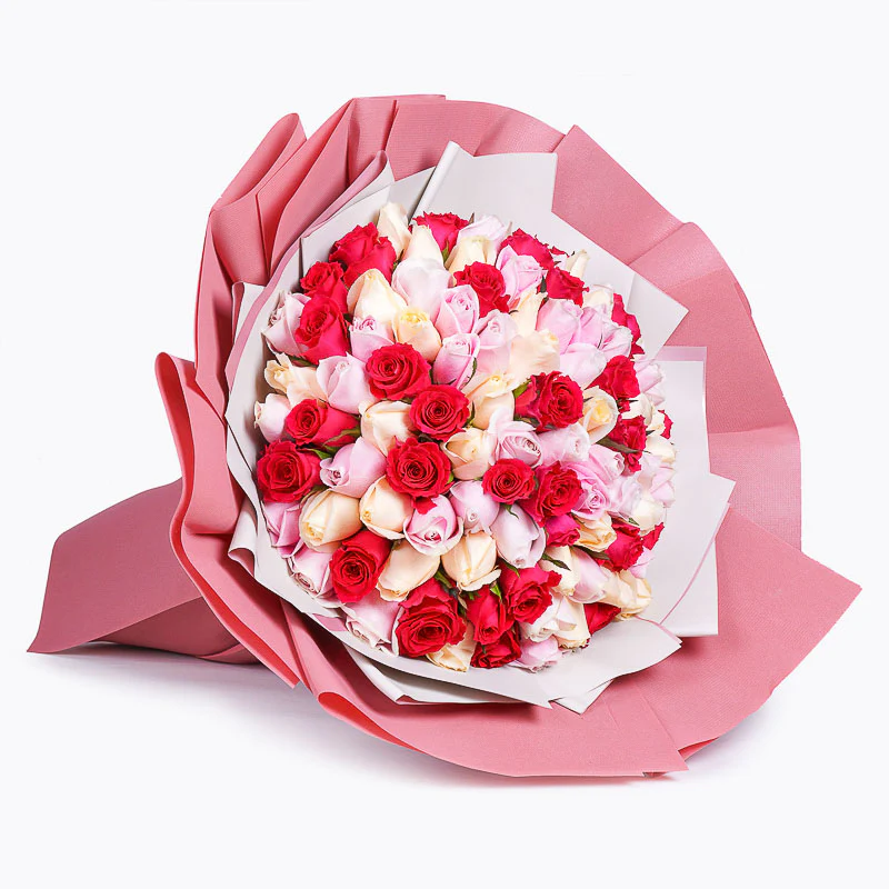 Ramo buchón de 100 Rosas Rositas DURANGO