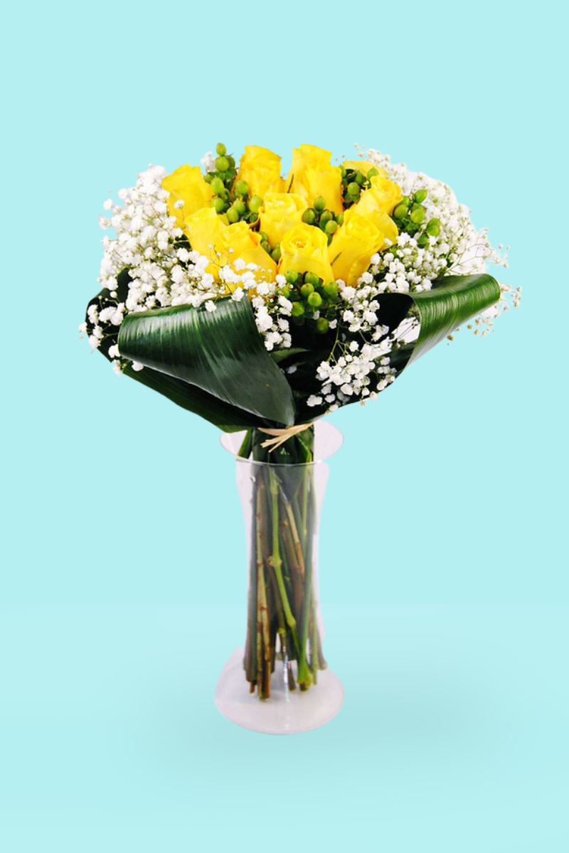 Jarón con rosas amarillas DURANGO