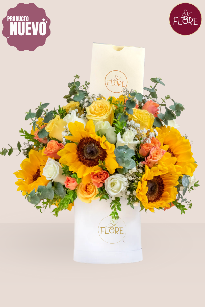 Flores amarillas en caja Flore