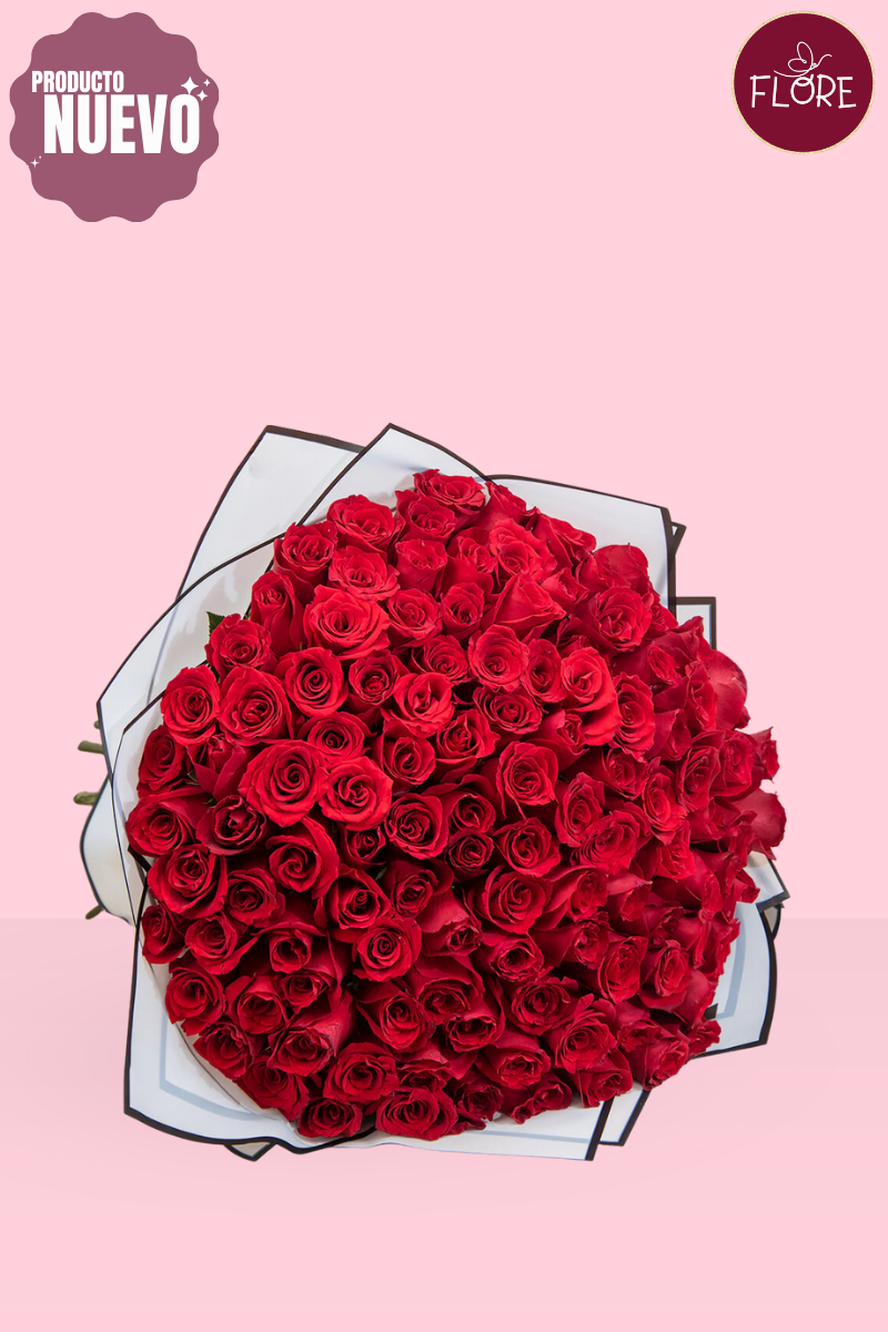 100 Rosas Rojas en Ramo