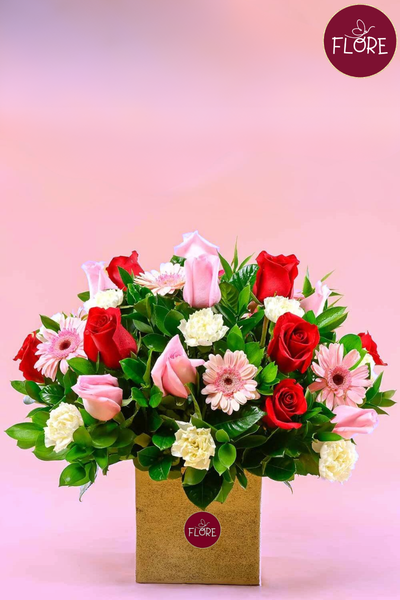Flores en caja valentine