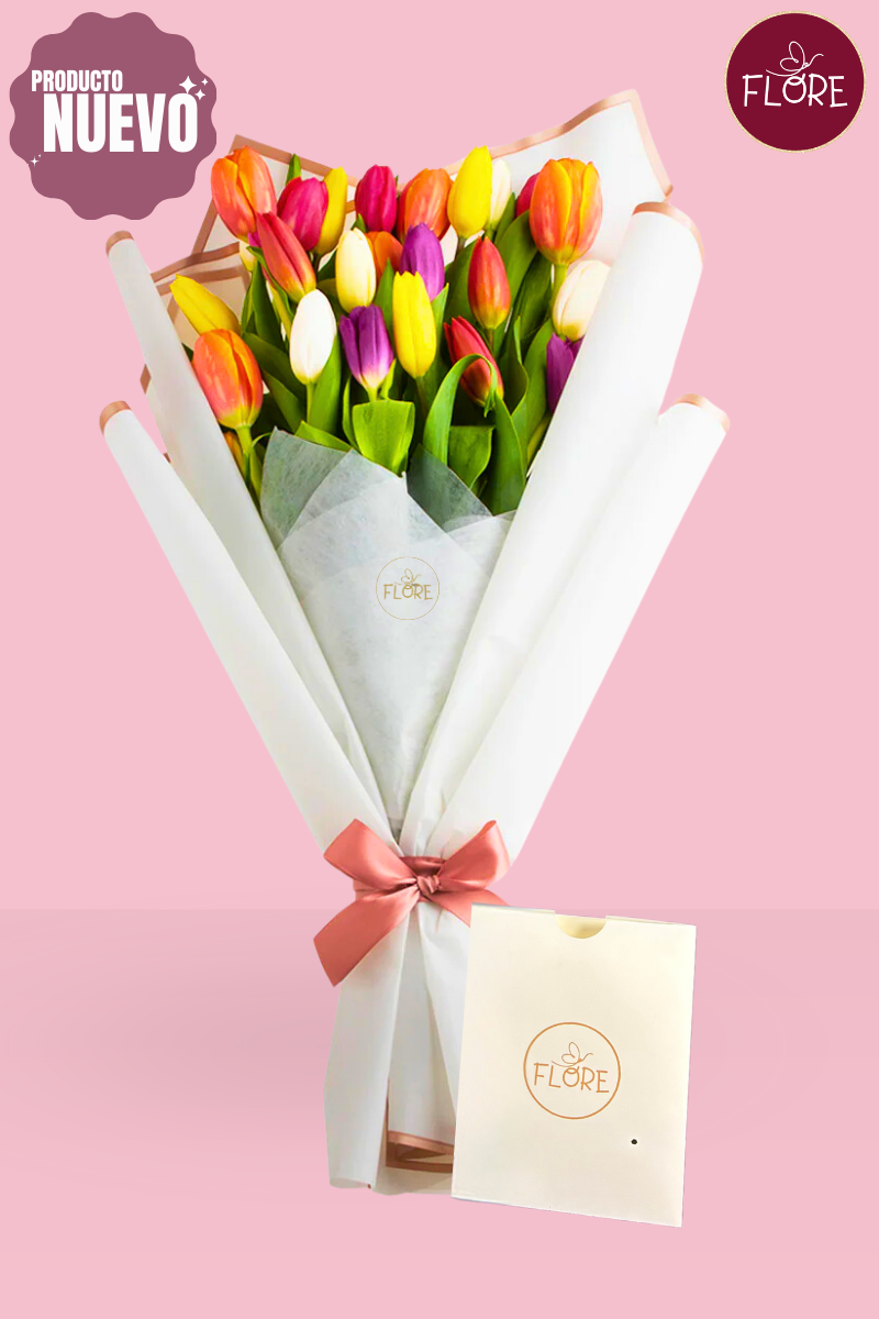 Tulipanes en ramo 20