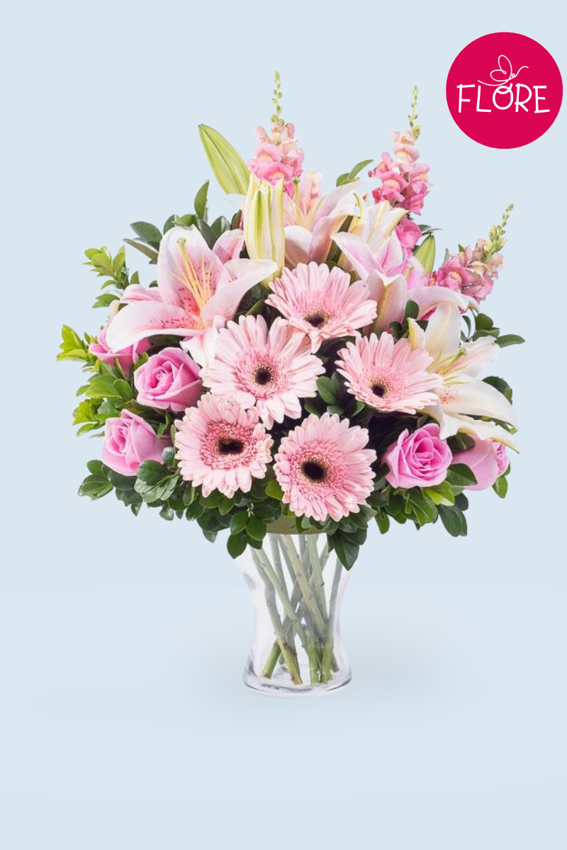 Arreglo floral de Lirios y Gerberas