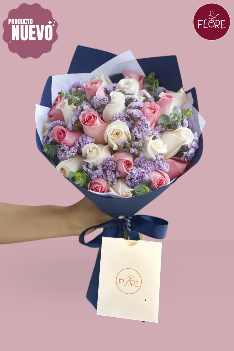Rosas pastel en Ramo