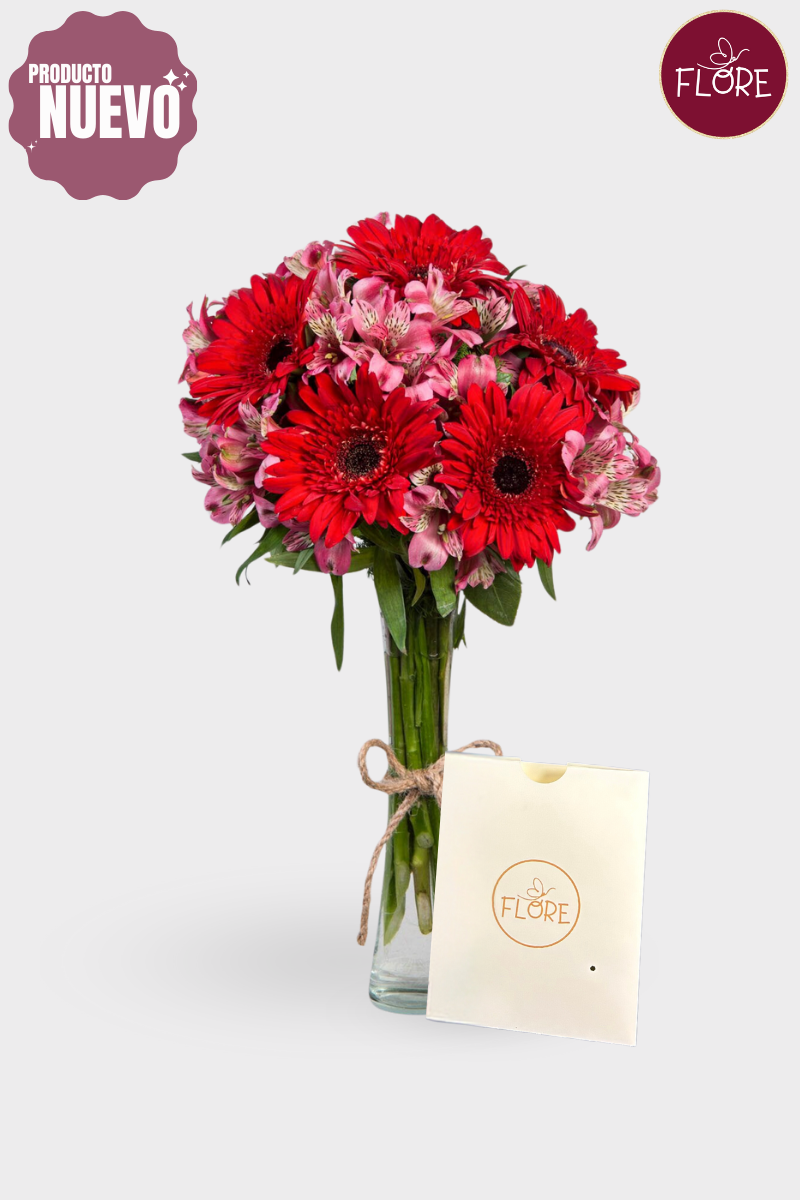 Gerberas Rojas en Florero