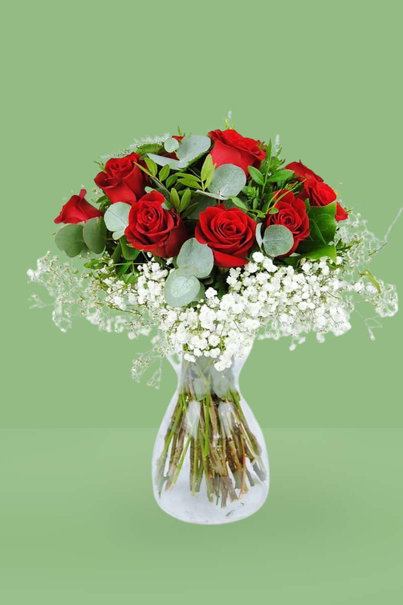 Jarrón con Rosas Cupido MONTERREY