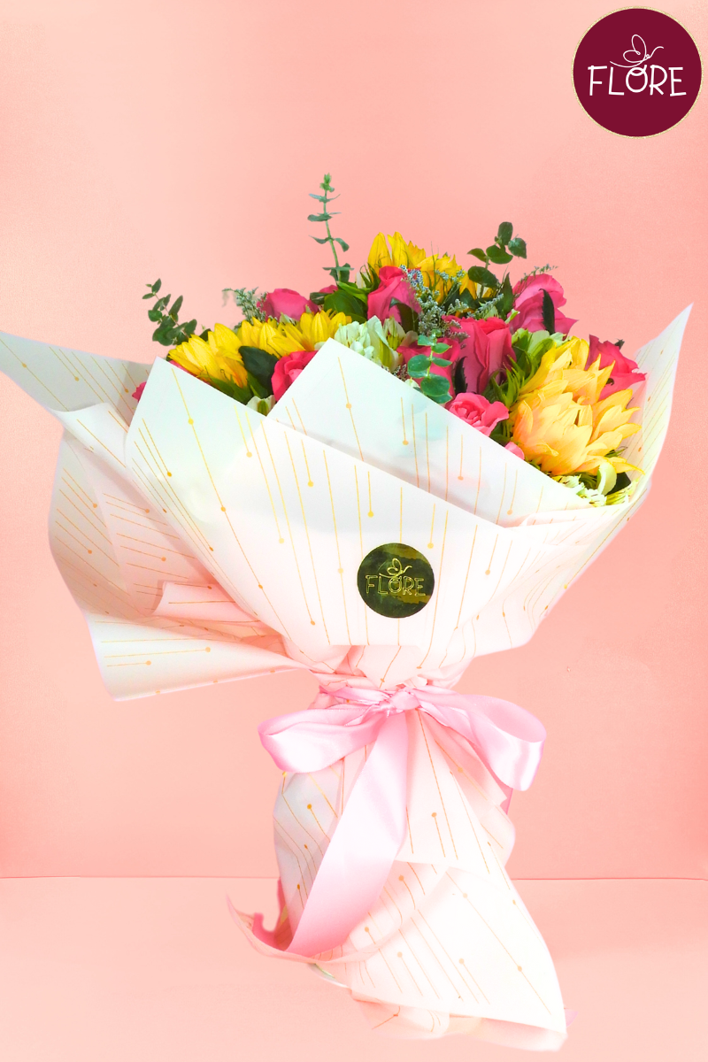 Girasoles y rosas eterna
