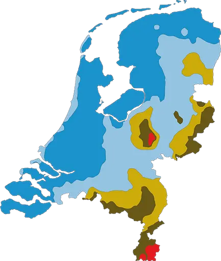 Kaart van Nederland met diverse (grond)waterprofielen