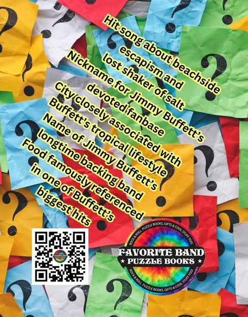 JIMMY BUFFETT TRIVIA PUZZLE BOOK COVER BACK