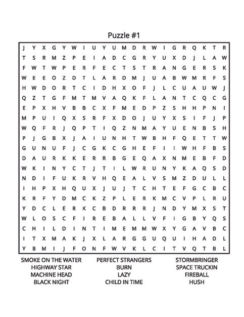DEEP PURPLE WORD SEARCH PAGE