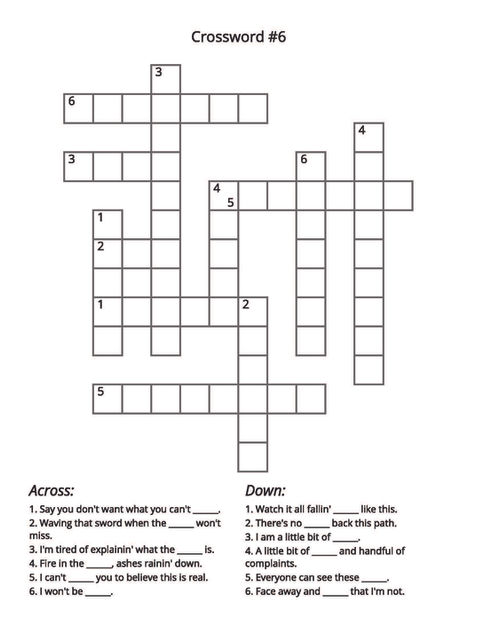 LINKIN PARK CROSSWORD PAGE