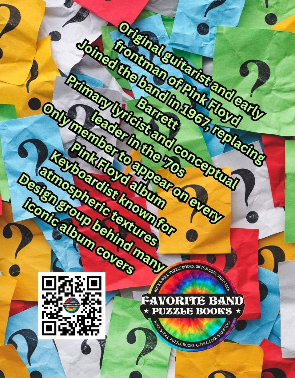 PINK FLOYD TRIVIA PUZZLE BOOK COVER BACK