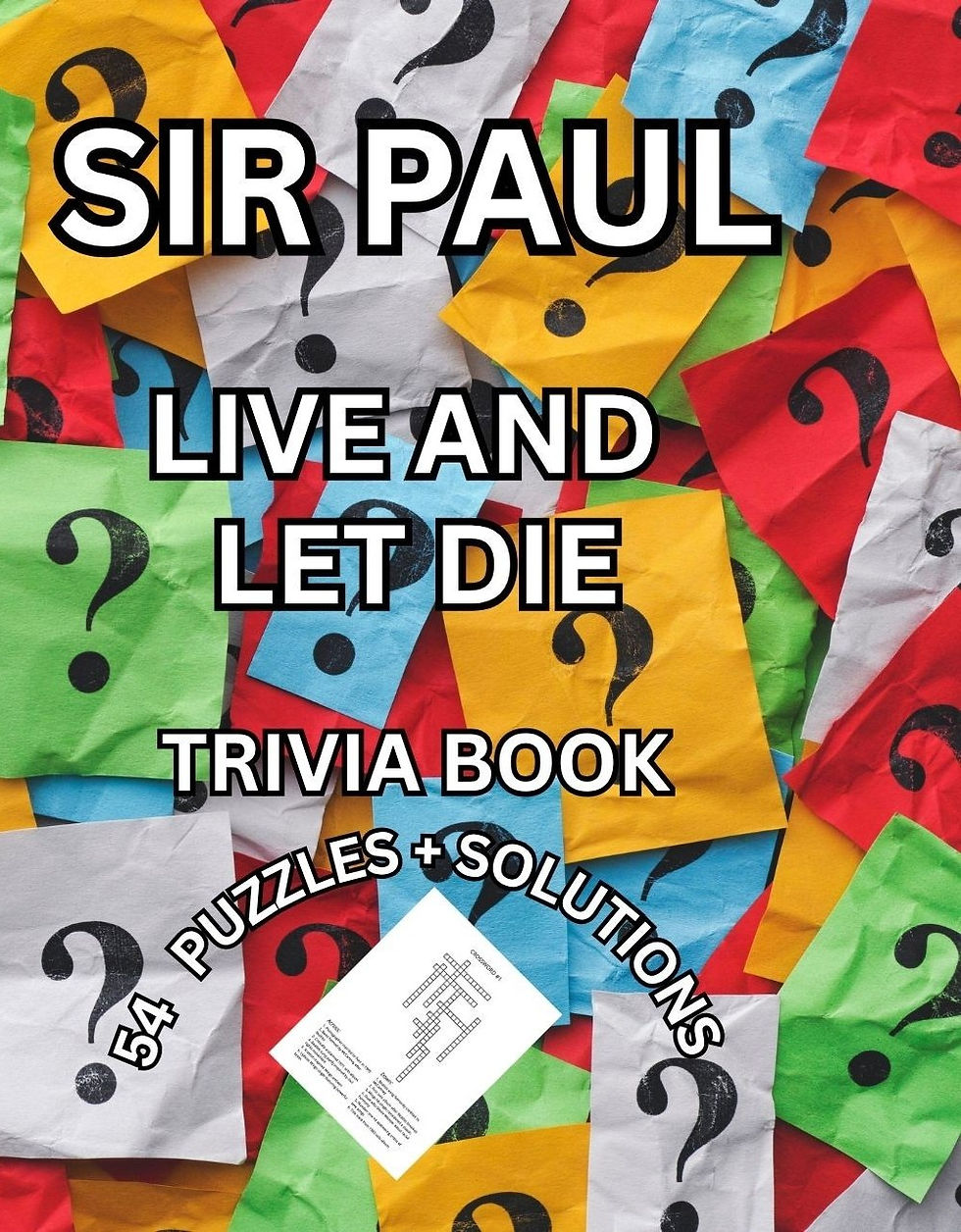 Paul McCartney Trivia Puzzle Book Cover Front