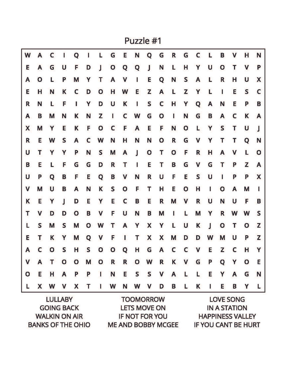 OLIVIA NEWTON-JOHN WORD SEARCH PAGE