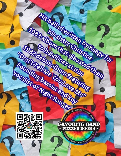 NIGHT RANGER TRIVIA PUZZLE BOOK COVER BACK