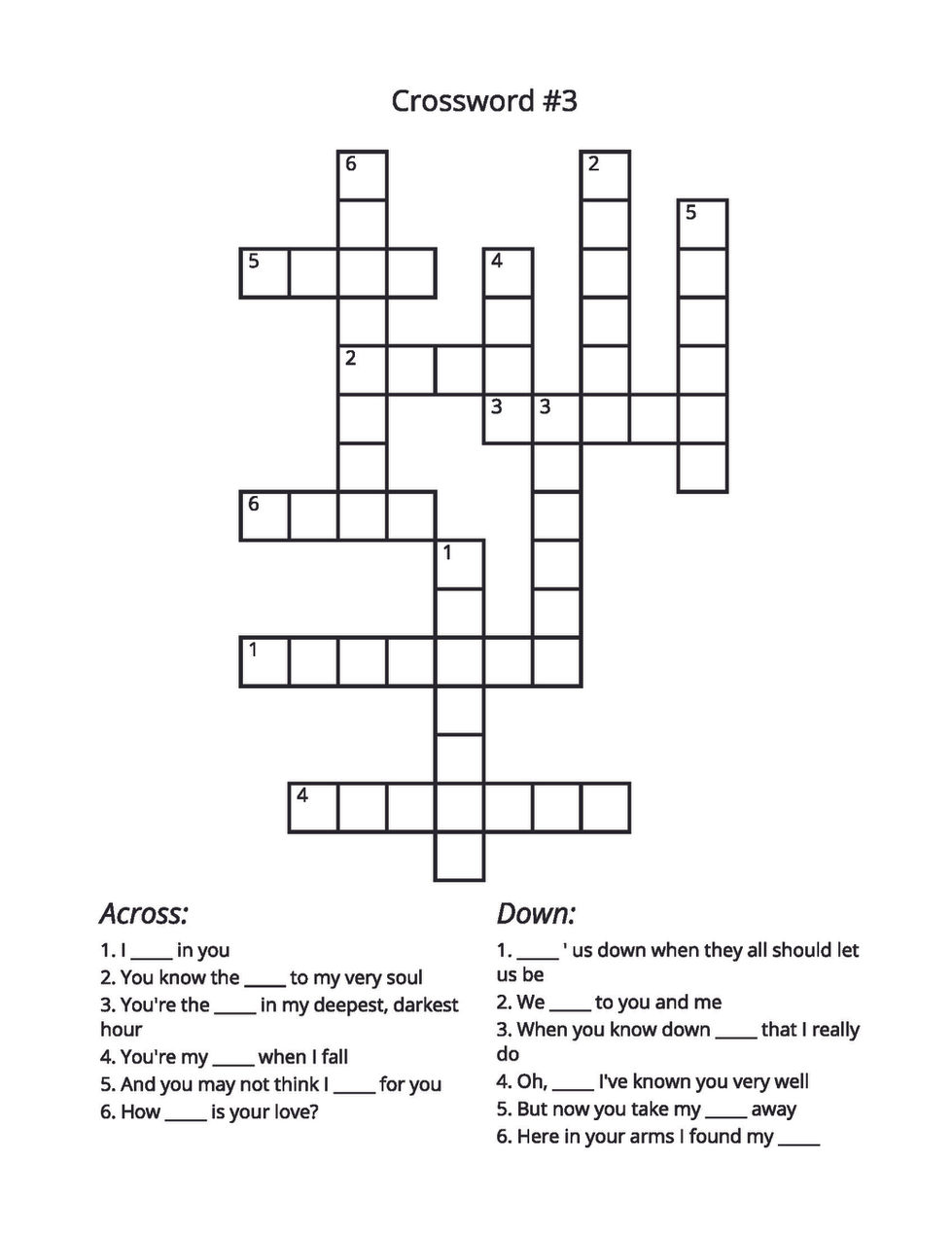 BEE GEES CROSSWORD PAGE