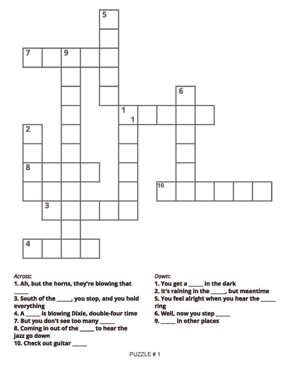 DIRE STRAITS CROSSWORD PAGE
