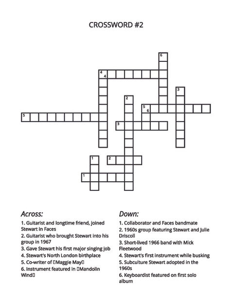 ROD STEWART TRIVIA PUZZLE PAGE