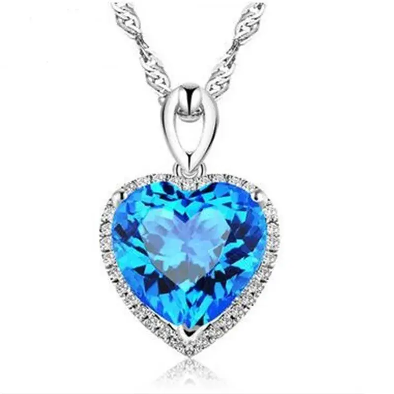 Thumbnail: Heart Created Ruby Vintage Pendants S925 Sterling Necklace pendent  No Chain