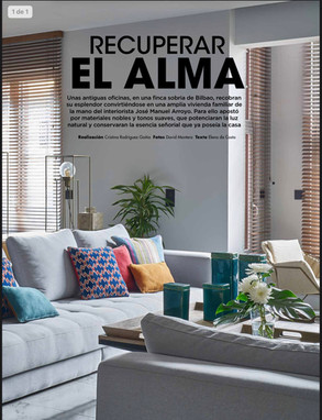 Editorial revista Interiores, proyecto en Bilbao de Jose Manuel Arroyo. Fotografía de interiores.