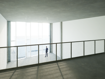 Visualisierung Galerie oben im Rohbau