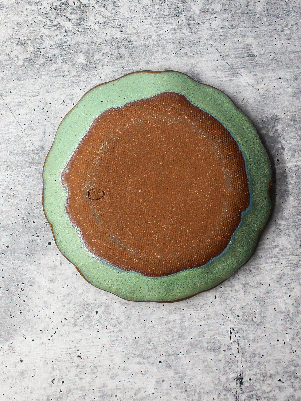 Thumbnail: Handmade Ceramic Saucer, Ruffle Edge Snack Plate, Trinket Jewelry Dish