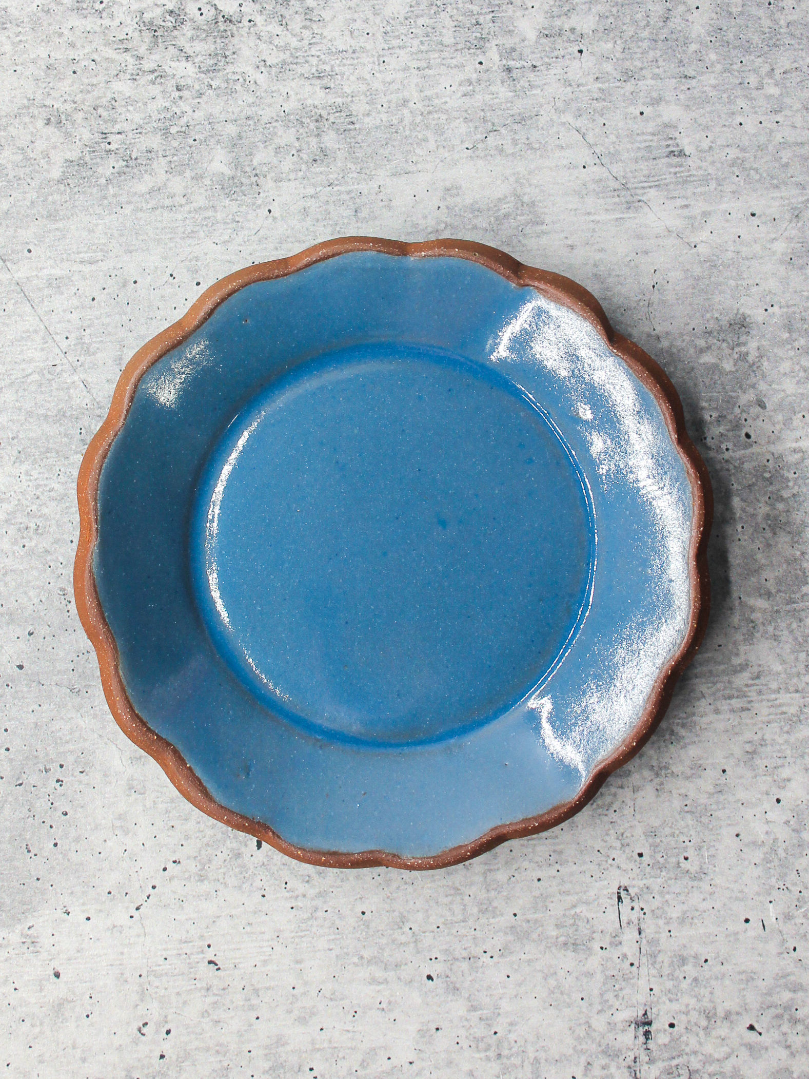Handmade Ceramic Saucer, Ruffle Edge Snack Plate, Trinket Jewelry Dish
