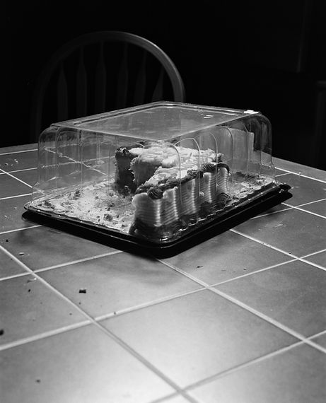birthday cake, half eaten