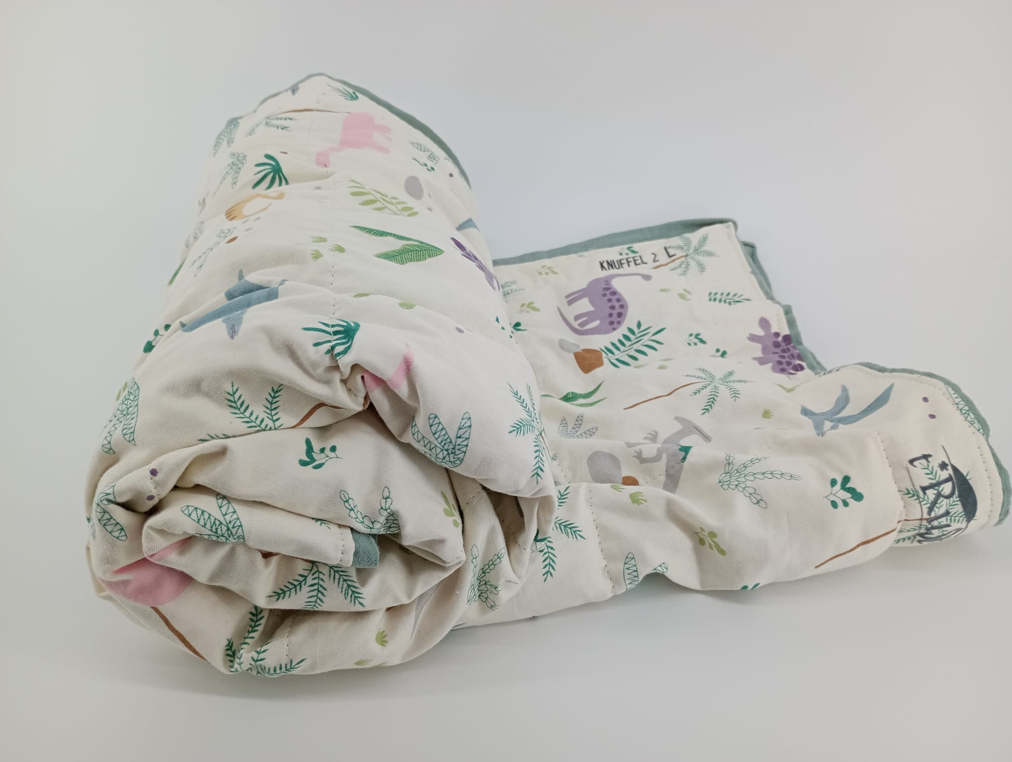 Knuffeldeken Cat 2- L- katoen/ canvas: Jungle en dino's