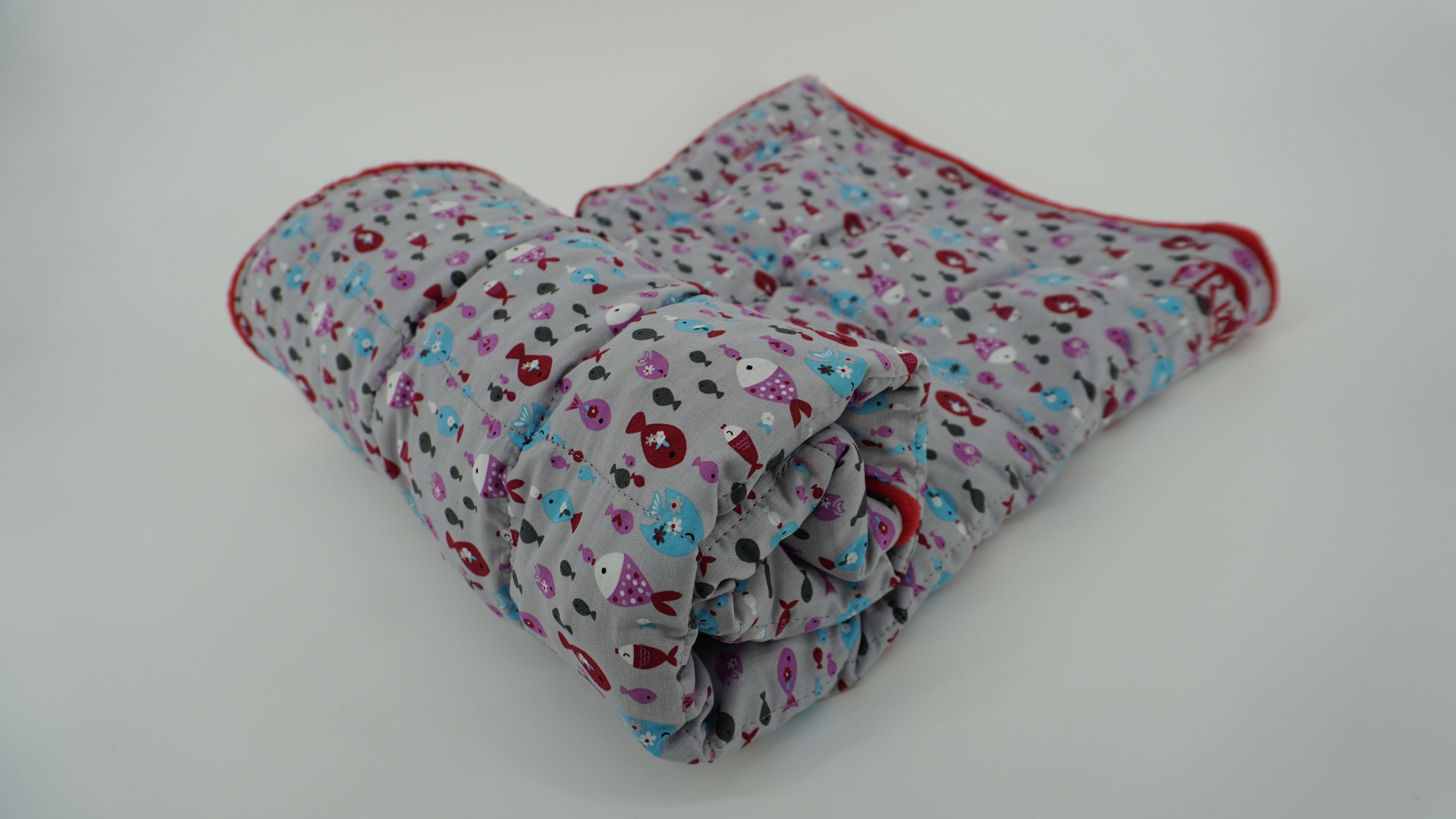 Babydekentje L katoen/ fleece: Visjes