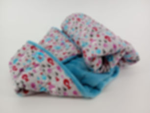 Babydekentje L katoen- fleece: Visjes felblauw